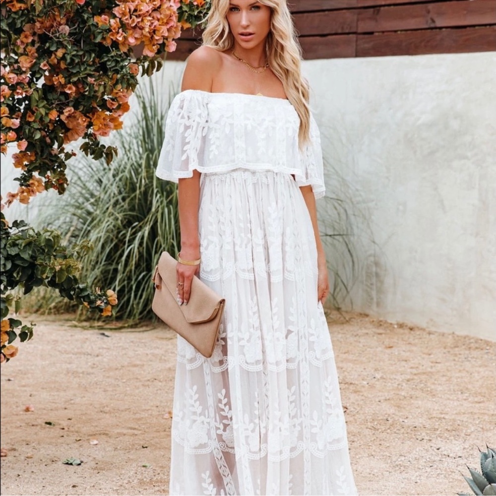 NWOT Vici our together is forever off the shoulder lace dress
